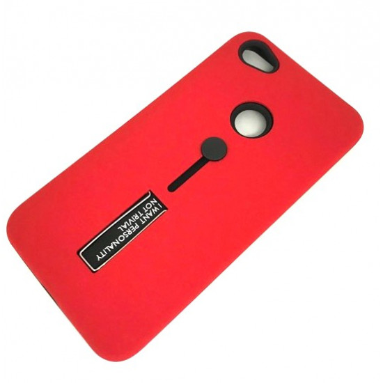 Capa Silicone Dura Kickstand Com Alça De Dedo Xiaomi Redmi Note 5a Prime / Note 5a Vermelho